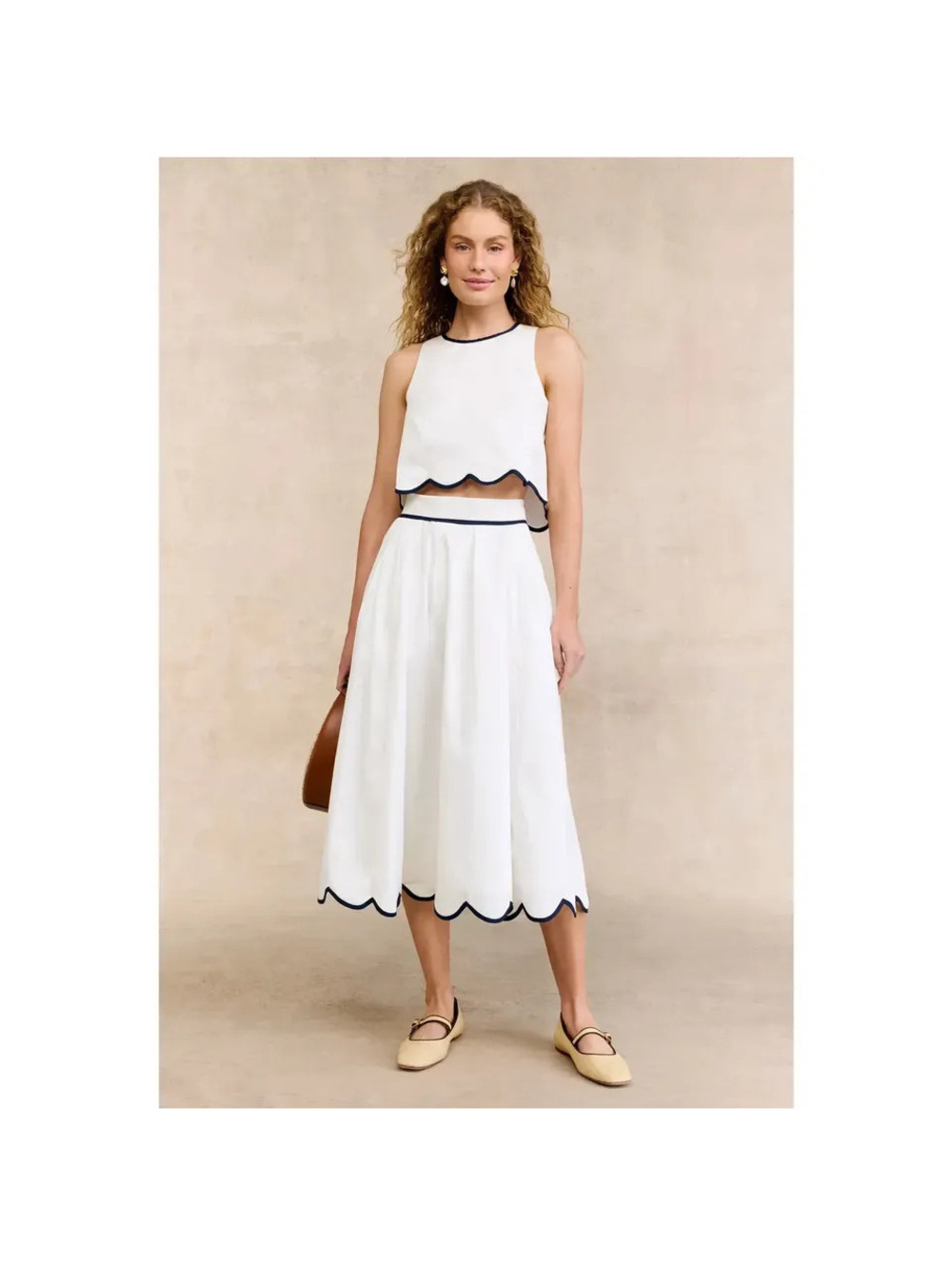 French Connection Scalloped White Set
